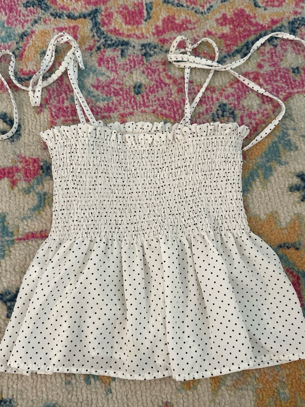 SHEIN White Top with Black Polka Dots